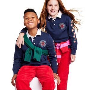 NEW Rowing Blazers x Target Blue Long Sleeve Preppy Polo Size XS